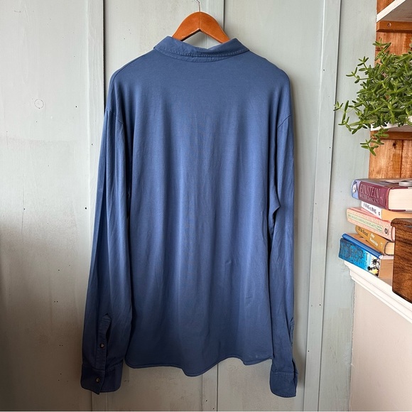PETER MILLAR CROWN Blue Granite LAVA WASH JERSEY Men's Shirt XL - Picture 9 of 9